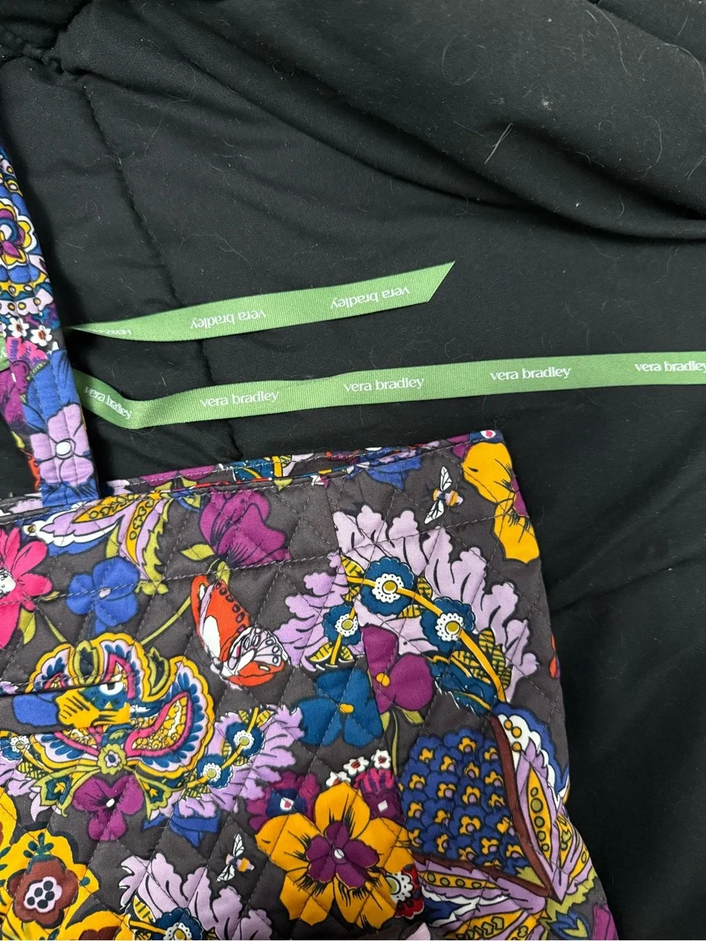 Vera Bradley Quilted Floral Paisley Tote - Purple, Yellow, Blue, Pink, Red